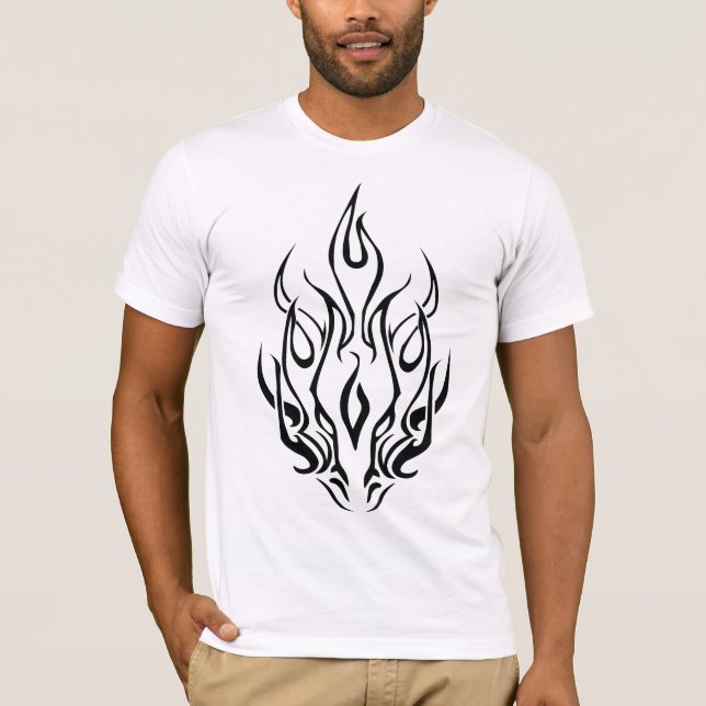 T-shirt Dark Tribal Flame Mask – Abstract Fire Art Design (Devant)