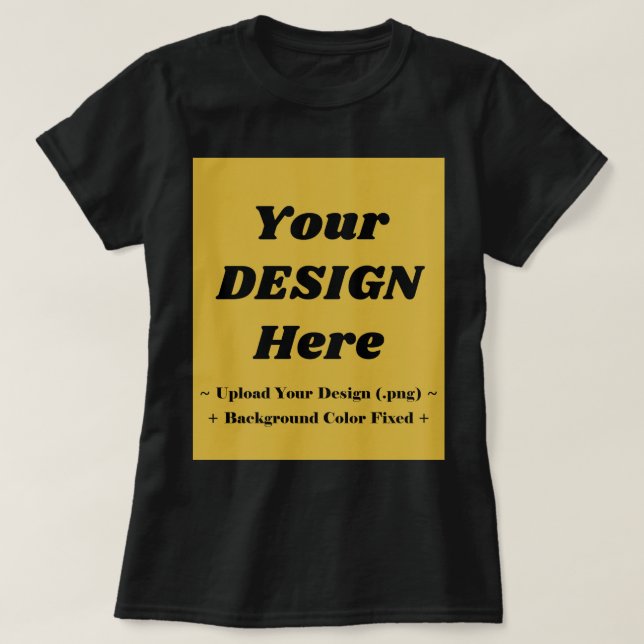 T-shirt Dark Women's Tee with Metallic Gold Design Bg (Design devant)