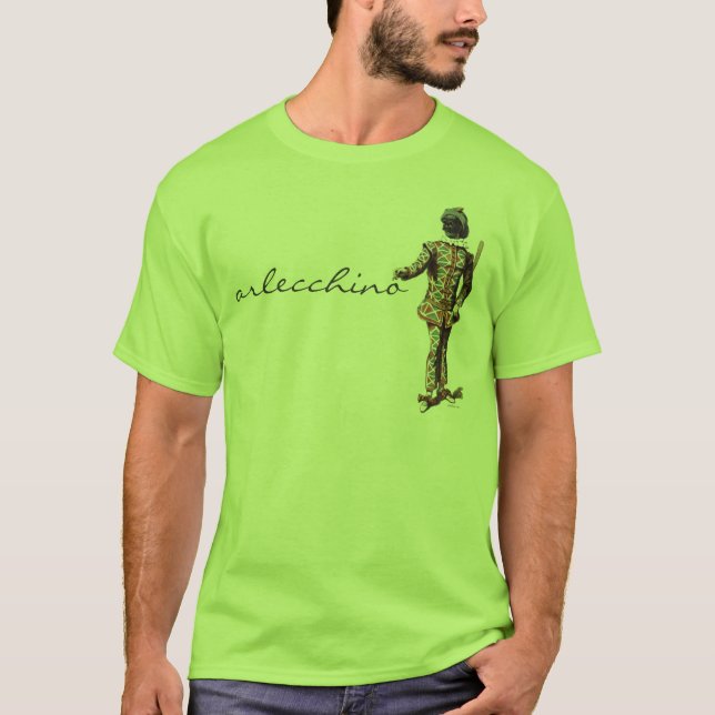 T-shirt d'Arlecchino de dell'Arte de Commedia (Devant)