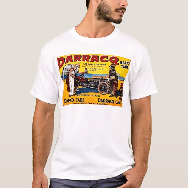 T-shirt Darracq - publicité automatique vintage (Devant)
