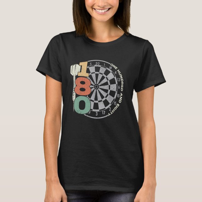 T-shirt Dart 180 fléchette de tableau de bord rétro (Devant)