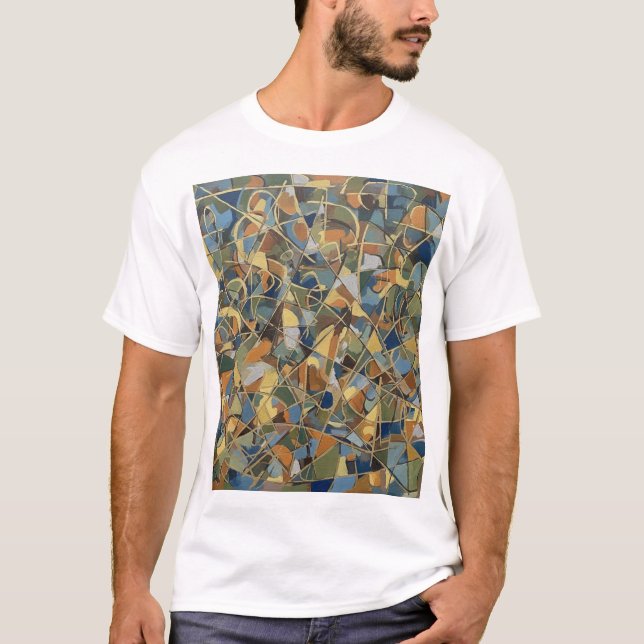 T-Shirt d'Art Abstrait Chaotique (Devant)