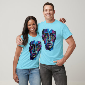T-shirt d'art abstrait moderne du visage