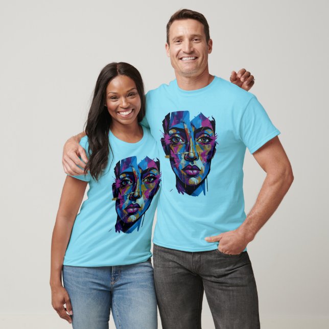 T-shirt d'art abstrait moderne du visage (Unisexe)