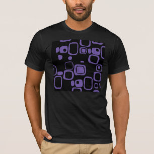 T-shirt d'art Abstrait noir, violet et rétro