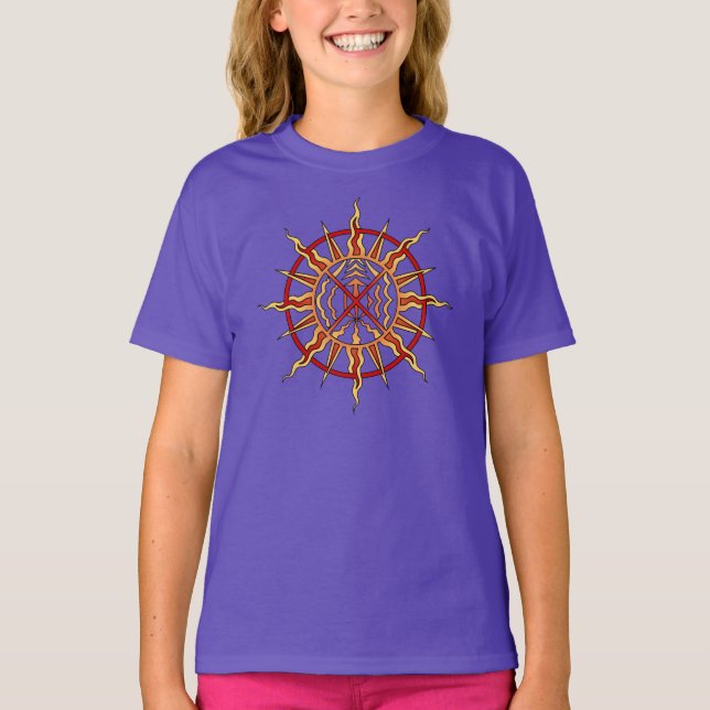 T-shirt d'art autochtone Eléments de fille bio Che (Devant)