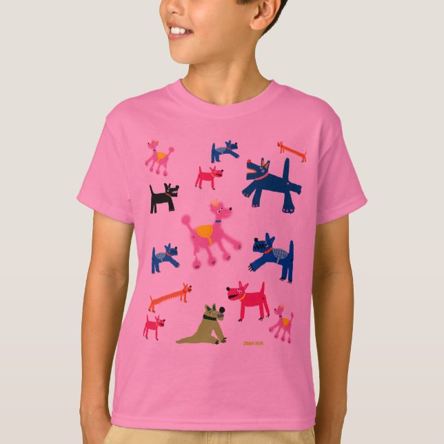 T-shirt d'art : Chiens cornouaillais fous (Devant)