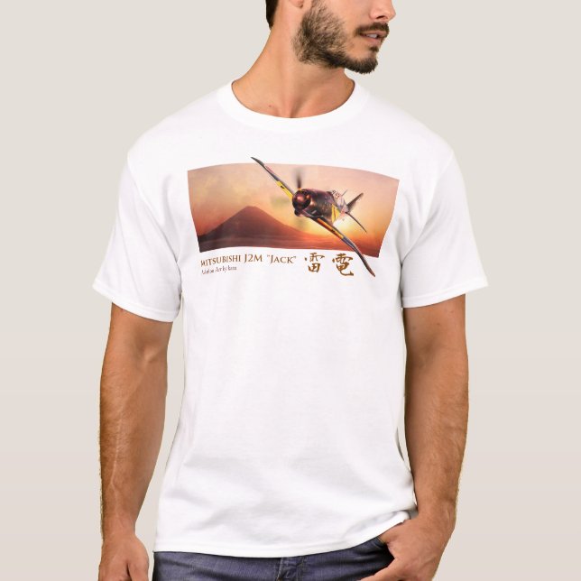 T-shirt d'art d'aviation "Mitsubishi J2M Raiden"Ja (Devant)