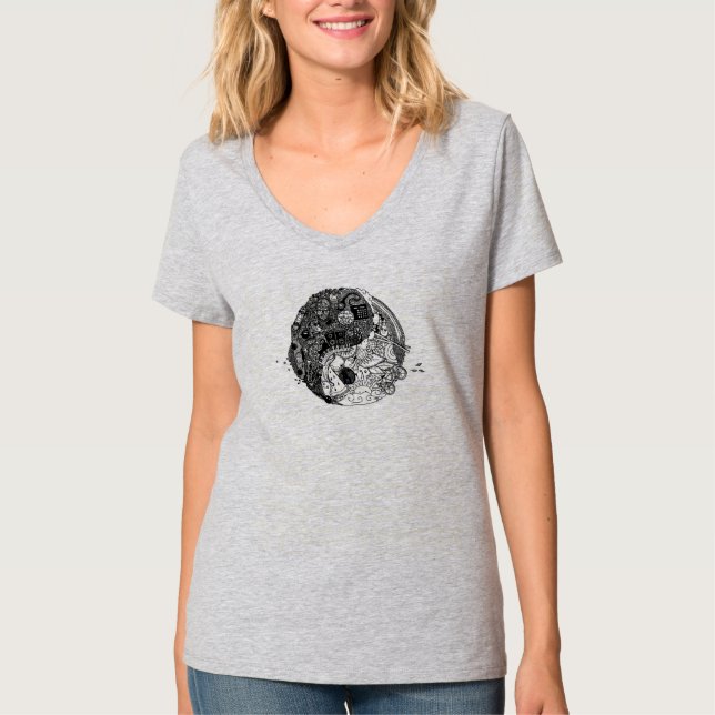 T-shirt d'art de bruit de Nancy (cou en vé) (Devant)