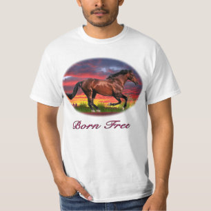 T-shirt d'art de cheval libre né