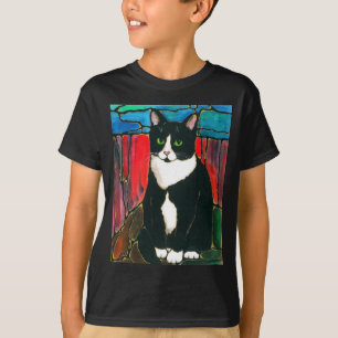 T-shirt d'art de conception en verre souillé de