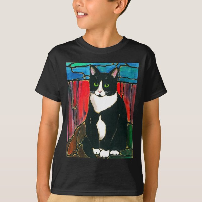 T-shirt d'art de conception en verre souillé de (Devant)
