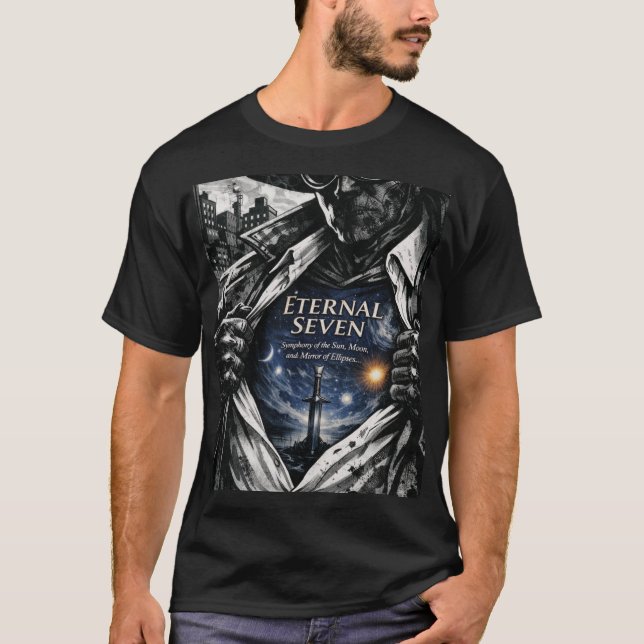 T-Shirt d'art de fantaisie Épée cosmique des Sept  (Devant)