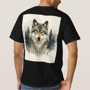 T-Shirt d'art de forêt à l'aquarelle Âme Sauvage L