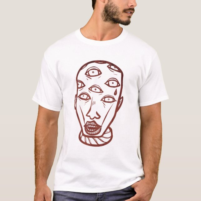 T-shirt d'art de griffonnage de yeux (Devant)
