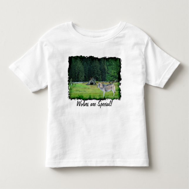 T-shirt d'art de la faune de la forêt de Grey Wolf (Devant)