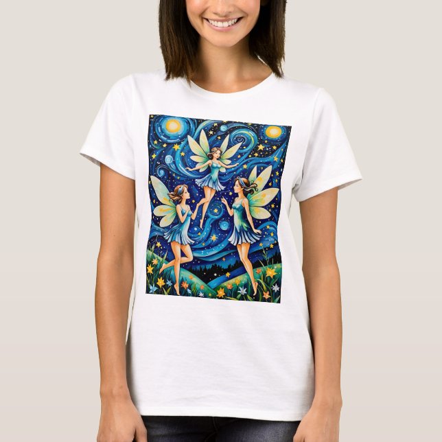 T-shirt d'art de la nuit étoilée de Whimsical Imag (Devant)