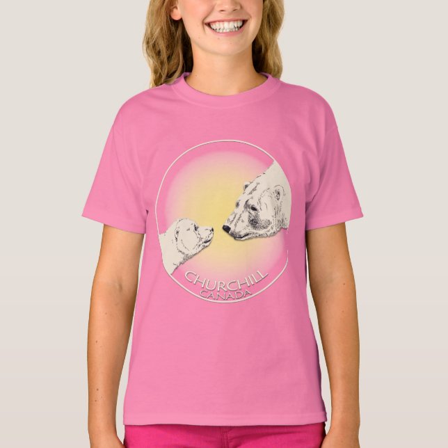T-shirt d'art de l'ours polaire Churchill (Devant)