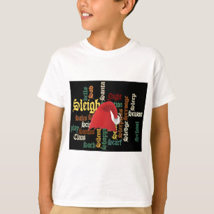 T-shirt d'art de Noël Santa Hat Word