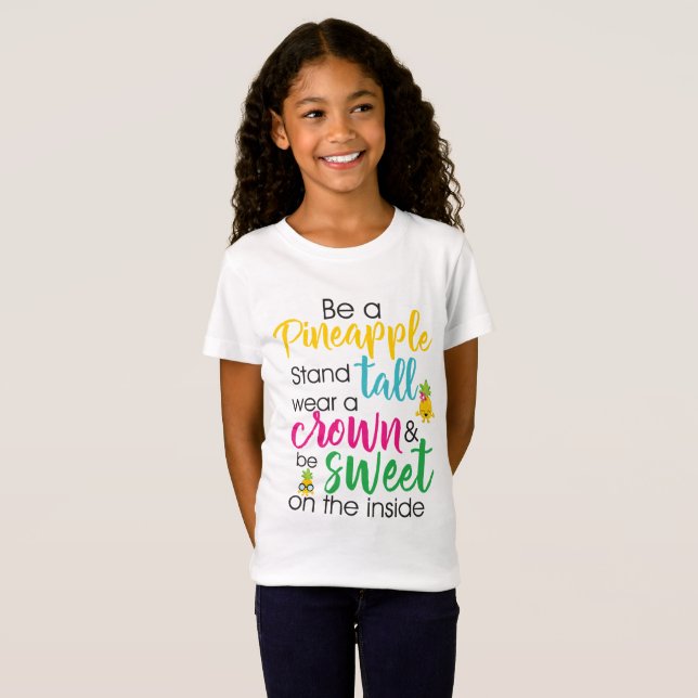 T-shirt d'art des mots d'ananas pour les petits en (Devant entier)