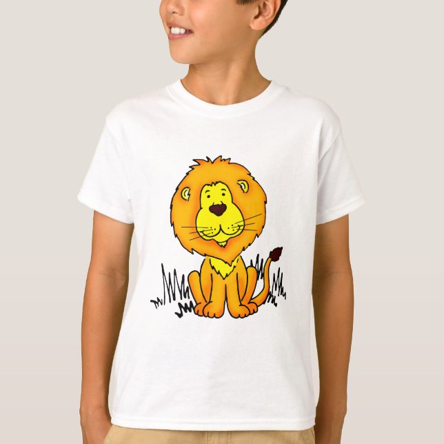 T-shirt d'art dessiné par un animal de lion (Devant)