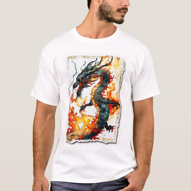T-shirt d'Art Dragon Fiery (Devant)