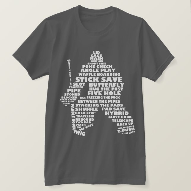 T-shirt d'art du mot de gardien de hockey (Design devant)