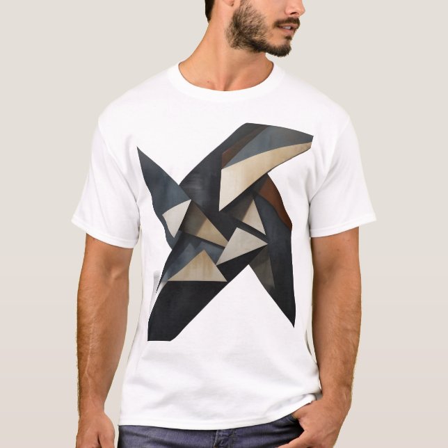 T-Shirt d'Art Géométrique Abstrait Moderne – Minim (Devant)
