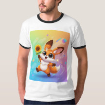 T-shirt d'art hybride Fox-Rabbit Whimsical * Joli 
