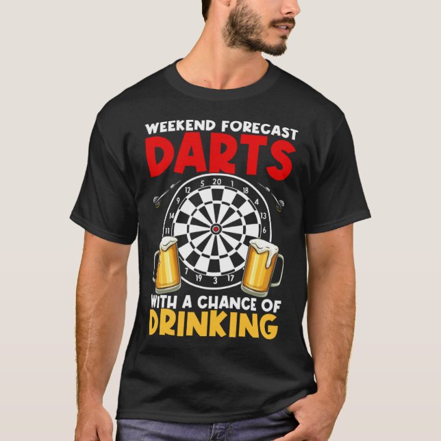 T-shirt Dart League Weekend Forecast Darts With A Chance O (Devant)