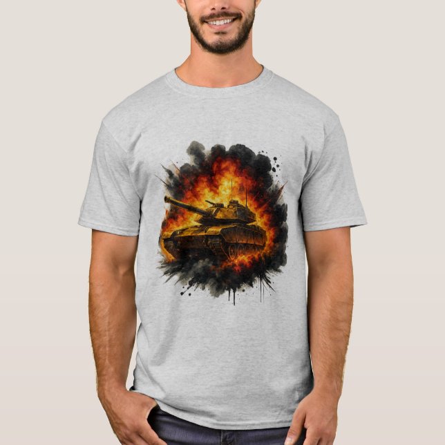 T-shirt d'art militaire – réservoir Explosion d'en (Devant)