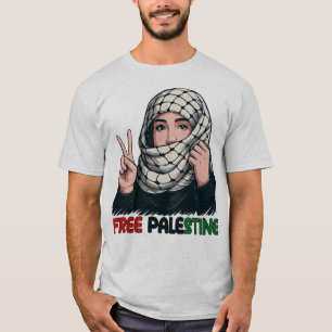 T-shirt d'art pour la paix de la fille du keffiyeh