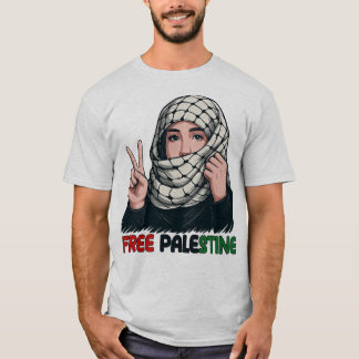 T-shirt d'art pour la paix de la fille du keffiyeh