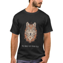 T-Shirt d'art psychédélique Loup Floral Boho
