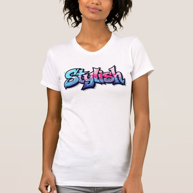 T-Shirt d'art textuel graffiti élégant (Devant)