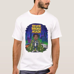 T-shirt d'art urbain "Jamais cassé à nouveau"