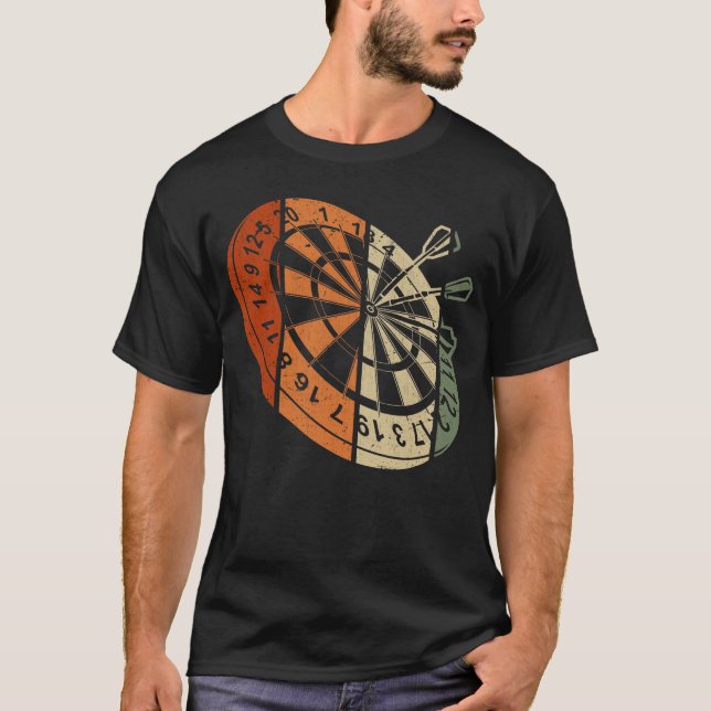 T-shirt Dartboard rétro Bullseye Dartboard (Devant)