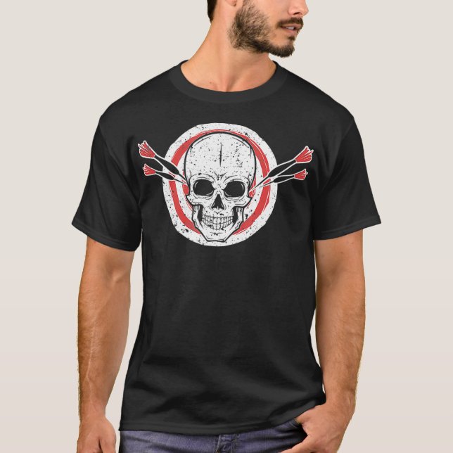 T-shirt Dartboard Skeleton Darts Player (Devant)