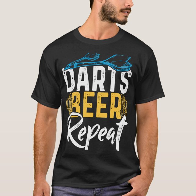 T-shirt Darts Beer Repeat  Dart Player (Devant)