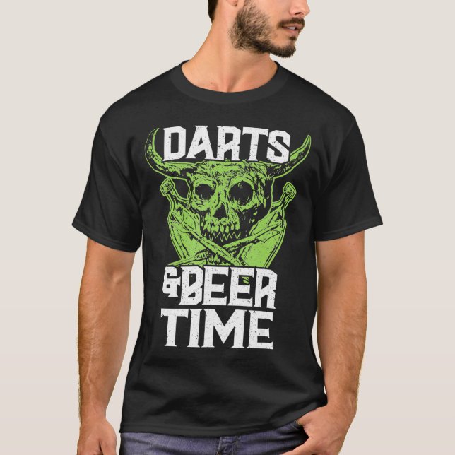 T-shirt Darts Et Bière Temps Amoureux Dartboard Cool Drôle (Devant)