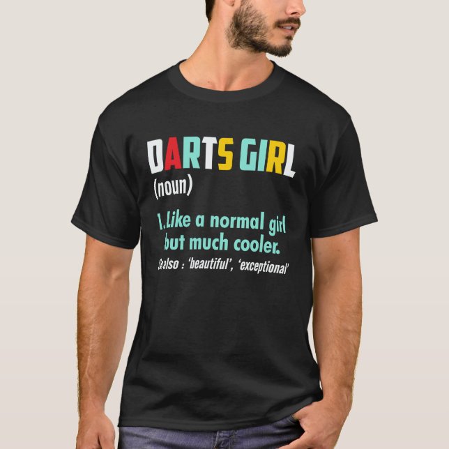 T-shirt Darts Girl Noun Definition Cooler Sports Bar (Devant)