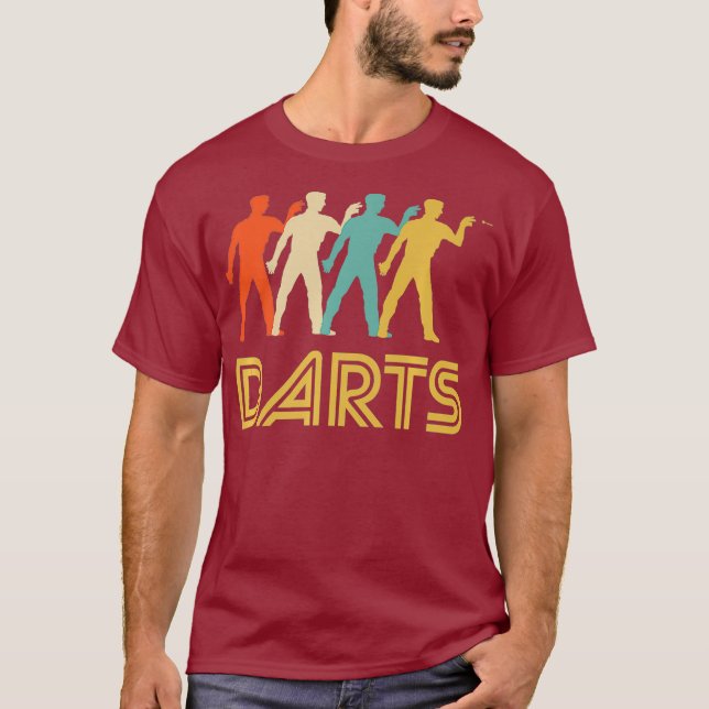 T-shirt Darts Player Retro Pop Art Darts Graphique (Devant)