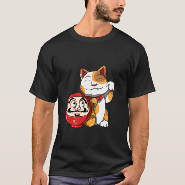 T-shirt Daruma et Chat de la Chance (Devant)