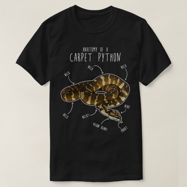 T-shirt Darwin animal Python Snake Anatomie (Design devant)