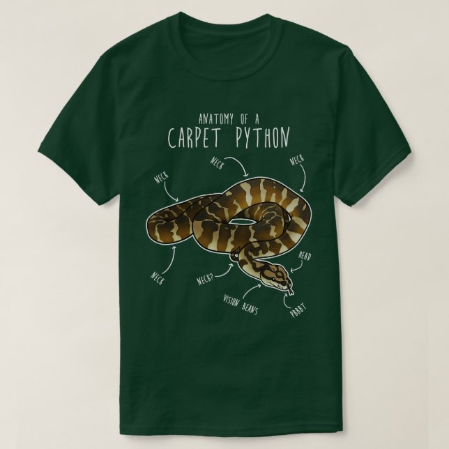 T-shirt Darwin animal Python Snake Anatomie (Design devant)