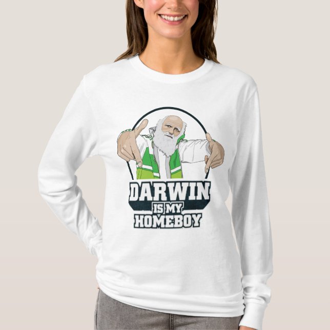 T-shirt Darwin est mon Homeboy (polychrome) (Devant)