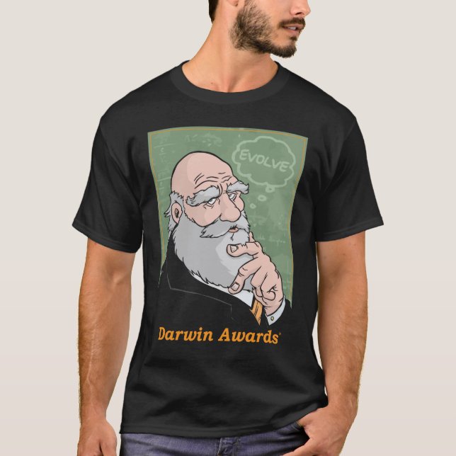 T-shirt Darwin : Évoluez la pièce en t - noir (Devant)