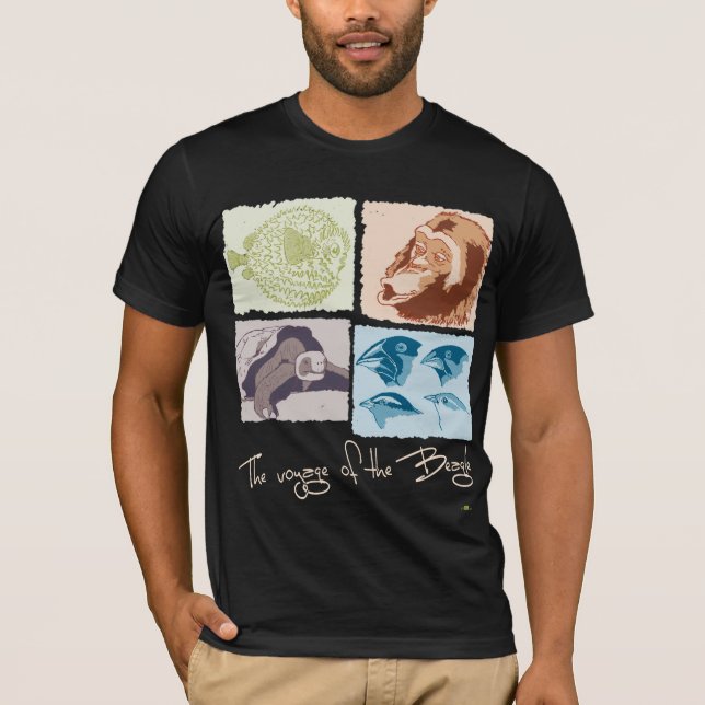 T-shirt Darwin, The Voyage of the Beagle (Devant)