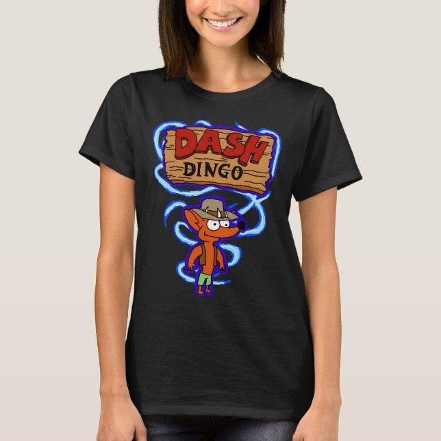 T-shirt Dash Dingo (avec arrière-plan) (Devant)