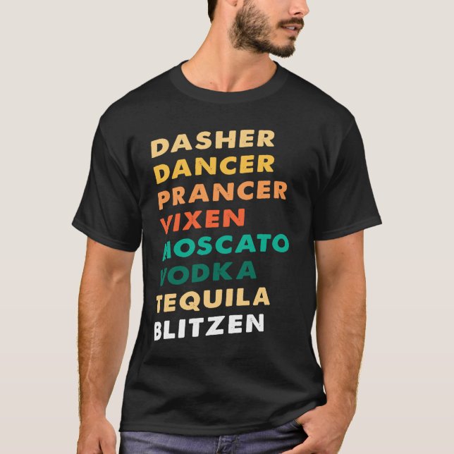 T-shirt Dasher Danseur Vixen Moscato Vodka Tequila (Devant)